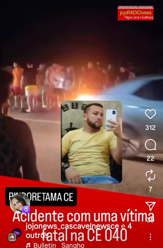 Final de semana acidente com vítima fatal em Pindoretama